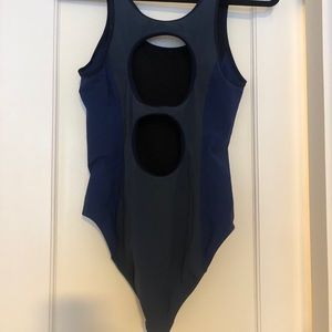 Outdoor Voices One Piece Swimsuit Blue Gray